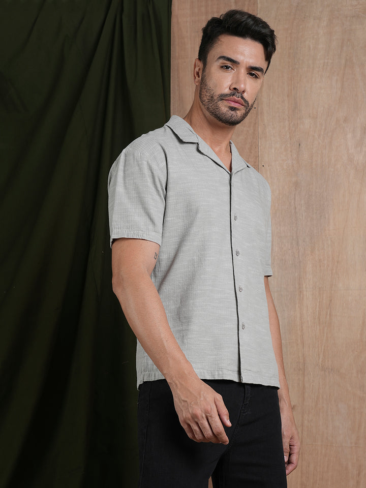 Men's Half Sleeves Shirt - Gray