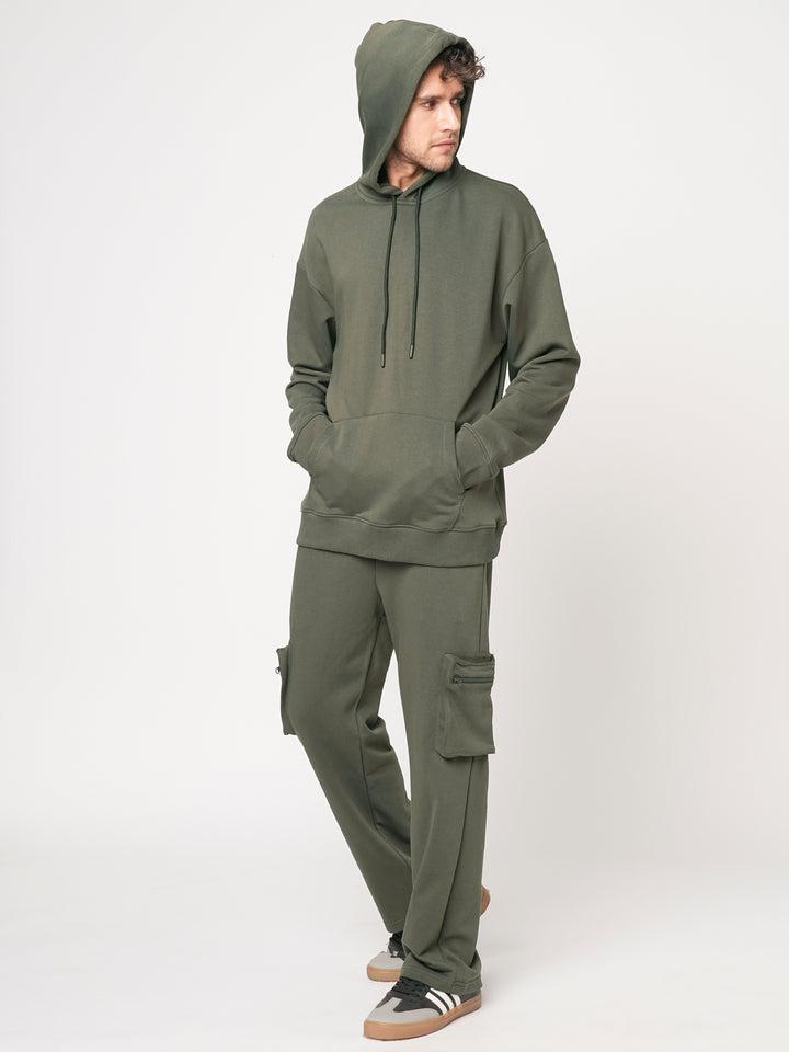 Street Style Men Co-ord Set - Olive Green