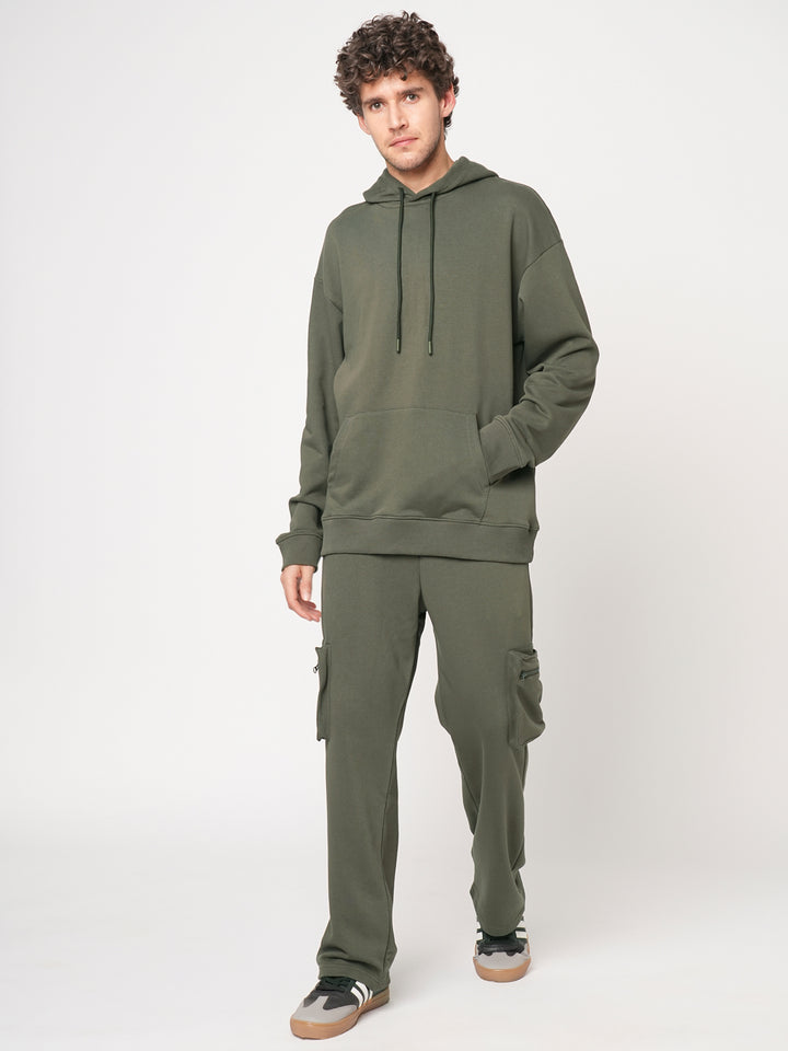 Street Style Men Co-ord Set - Olive Green