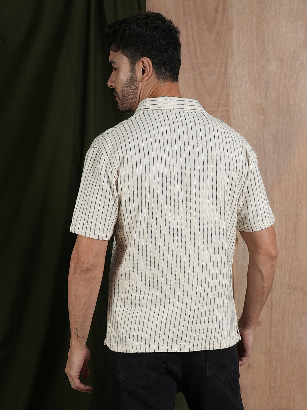 Men's Half Sleeves Shirt - Beige