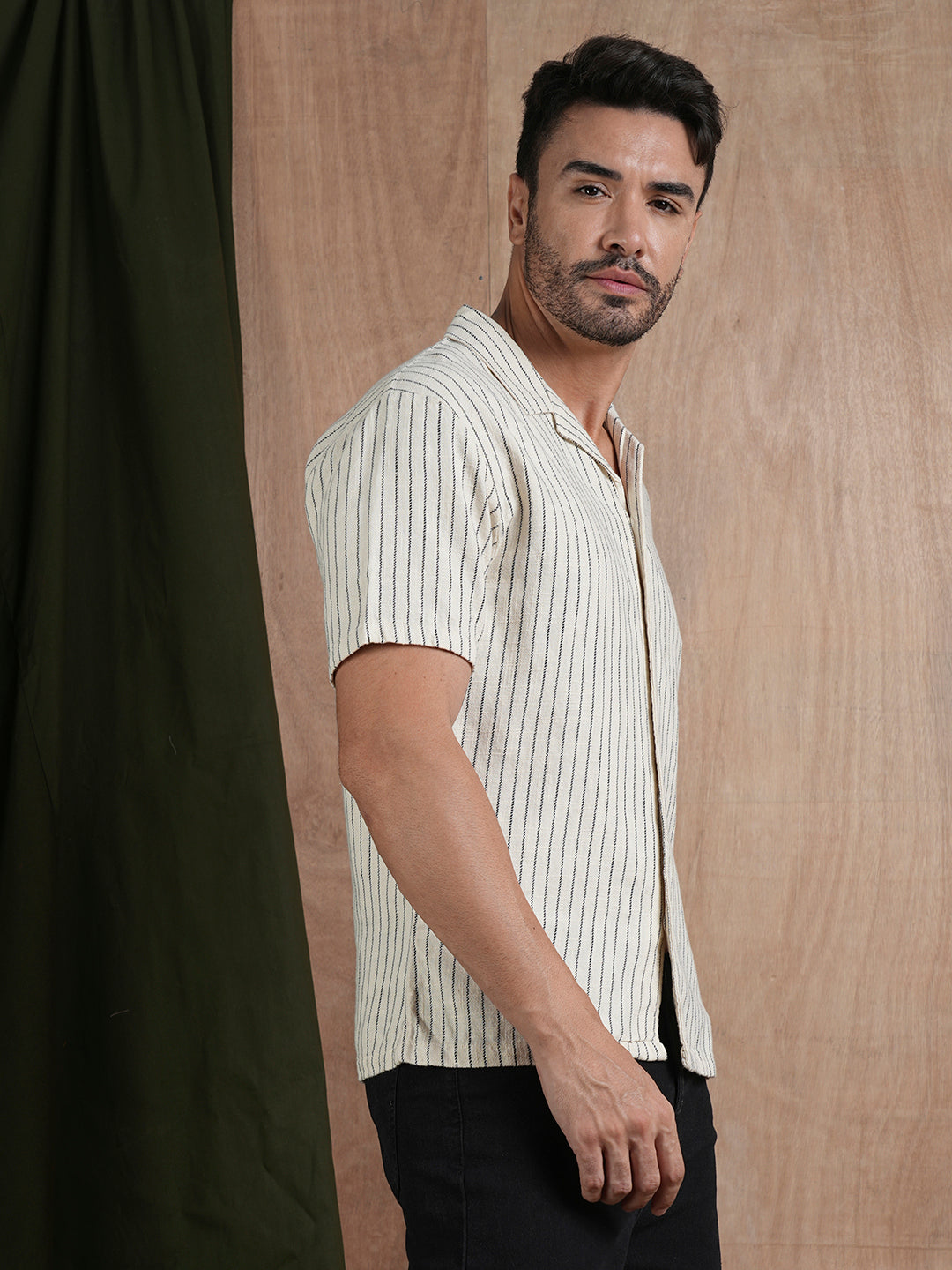 Men's Half Sleeves Shirt - Beige