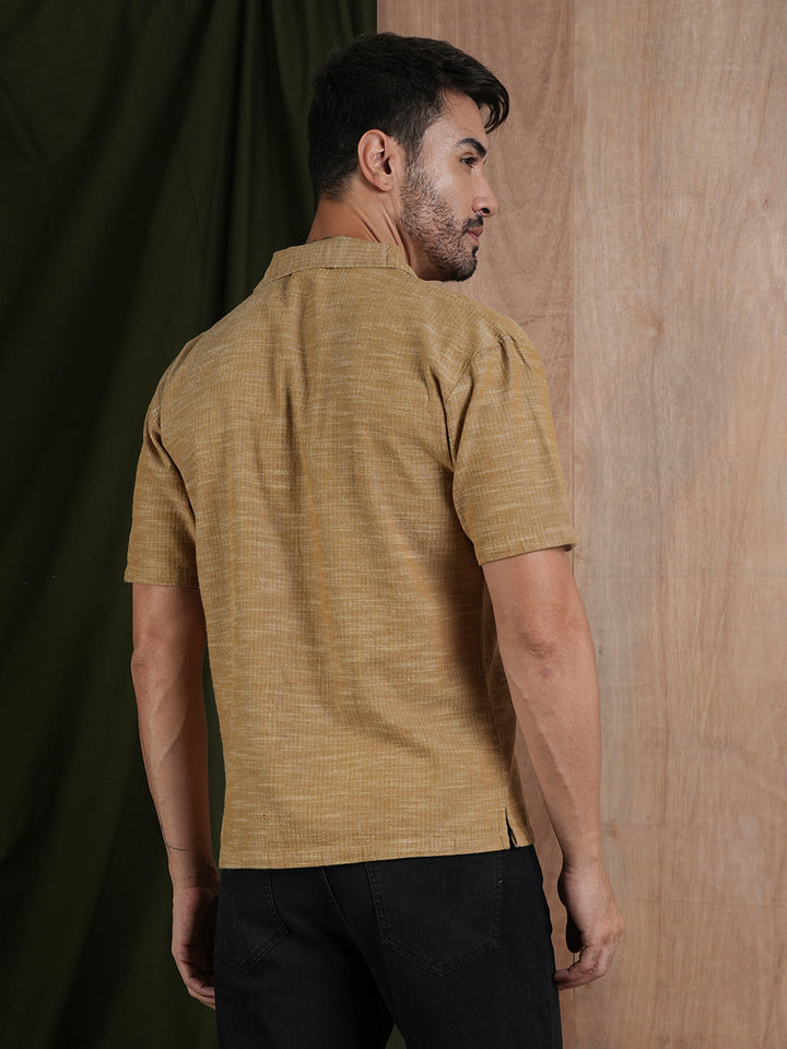 Men's Half Sleeves Shirt - Khaki