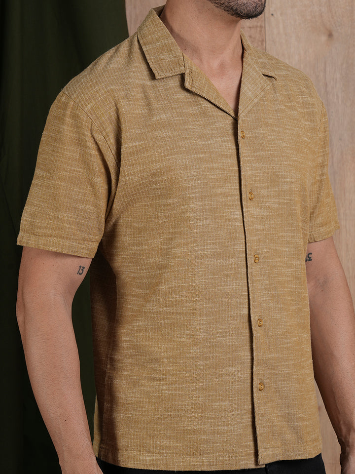 Men's Half Sleeves Shirt - Khaki