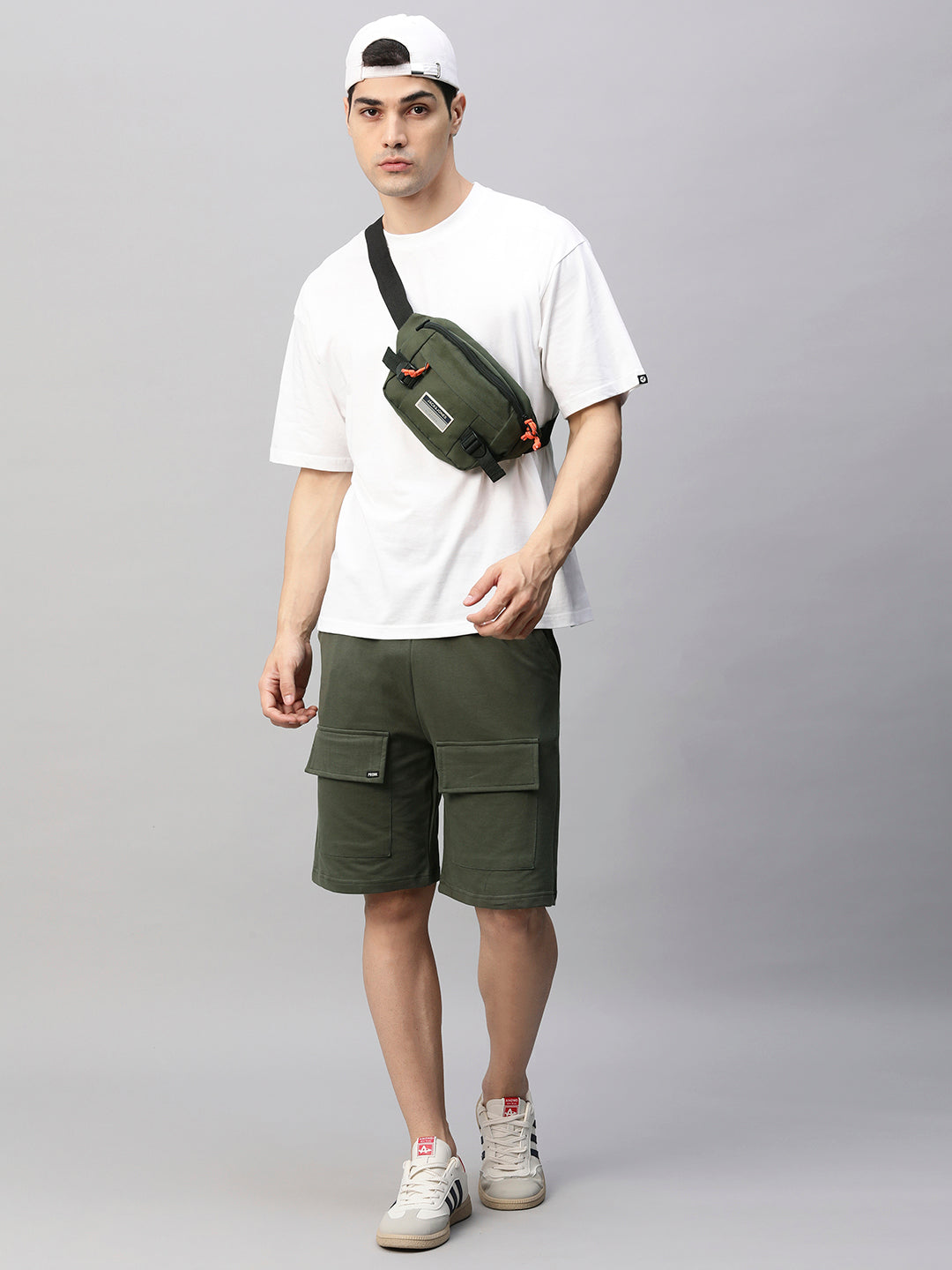 Mens Cargo Shorts - Olive Green