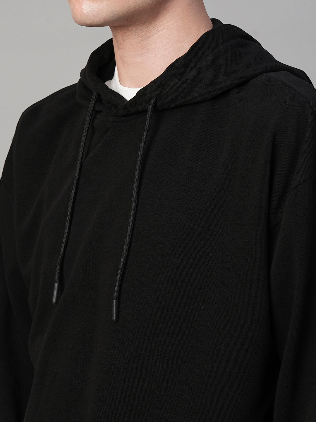 Solid Men Drop Shoulder Premium Terry Hoodie