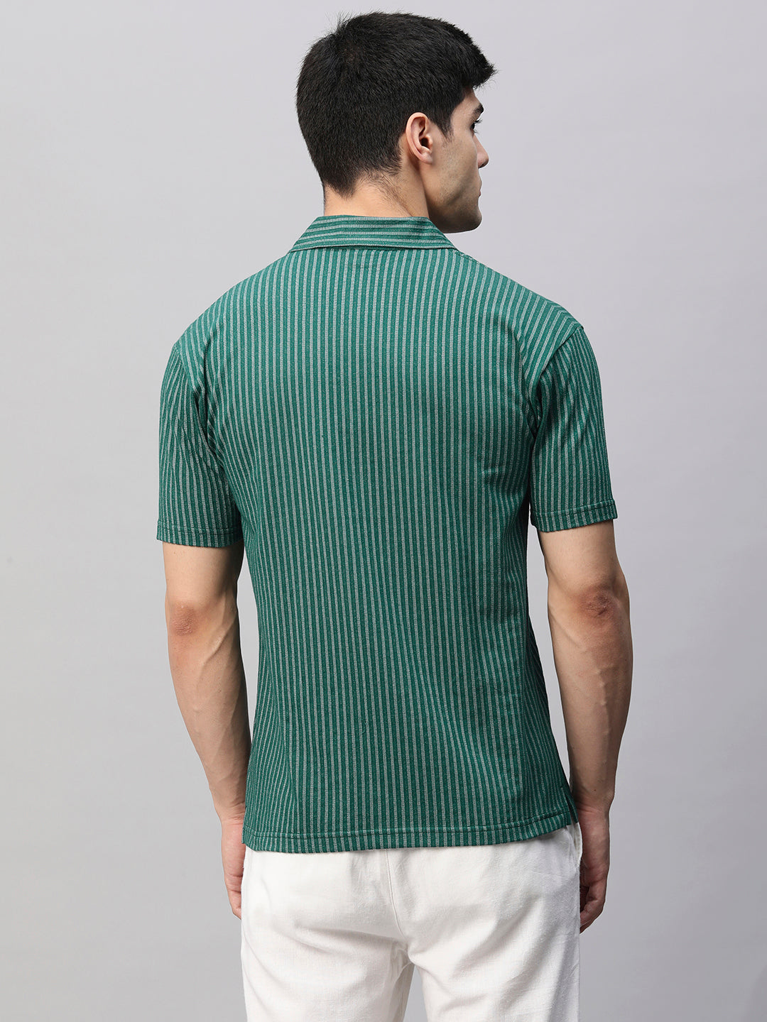 Mens Half Sleeve Resort Shirt - Basil Green