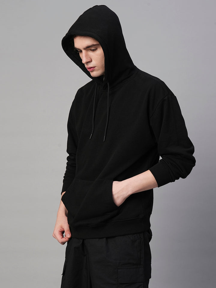 Solid Men Drop Shoulder Premium Terry Hoodie