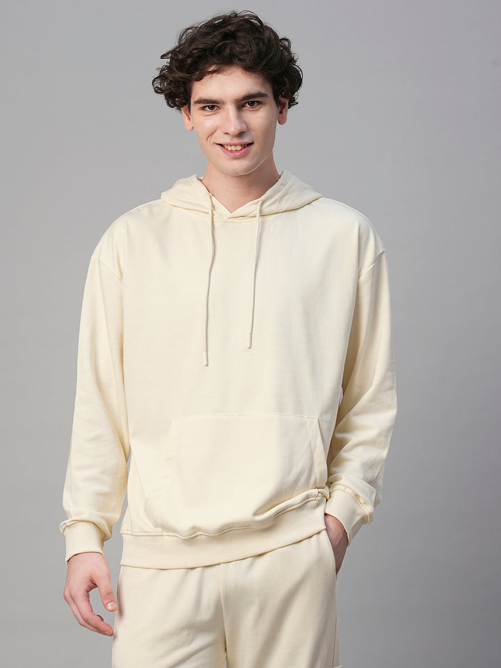 Solid Men Drop Shoulder Premium Terry Hoodie