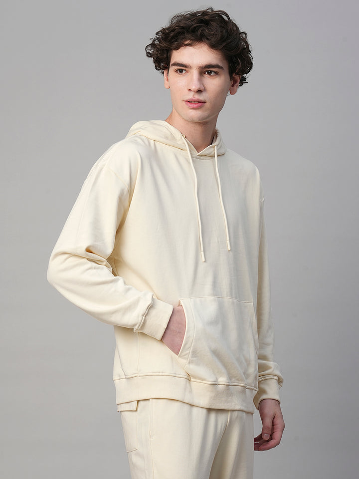 Solid Men Drop Shoulder Premium Terry Hoodie