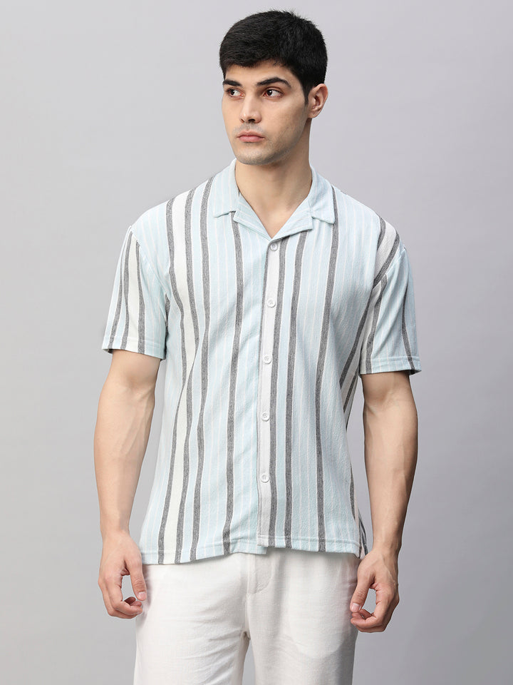 Mens Half Sleeve Resort Shirt - Sky