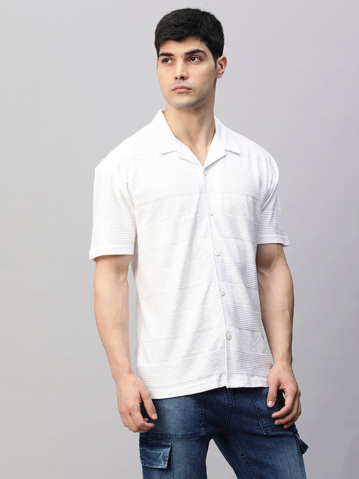 Mens Half Sleeve Resort Shirt - White