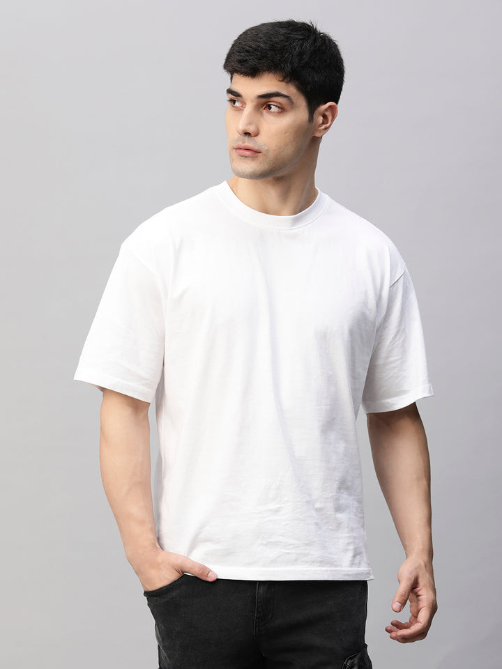 Solid Men Oversized T-Shirt - White