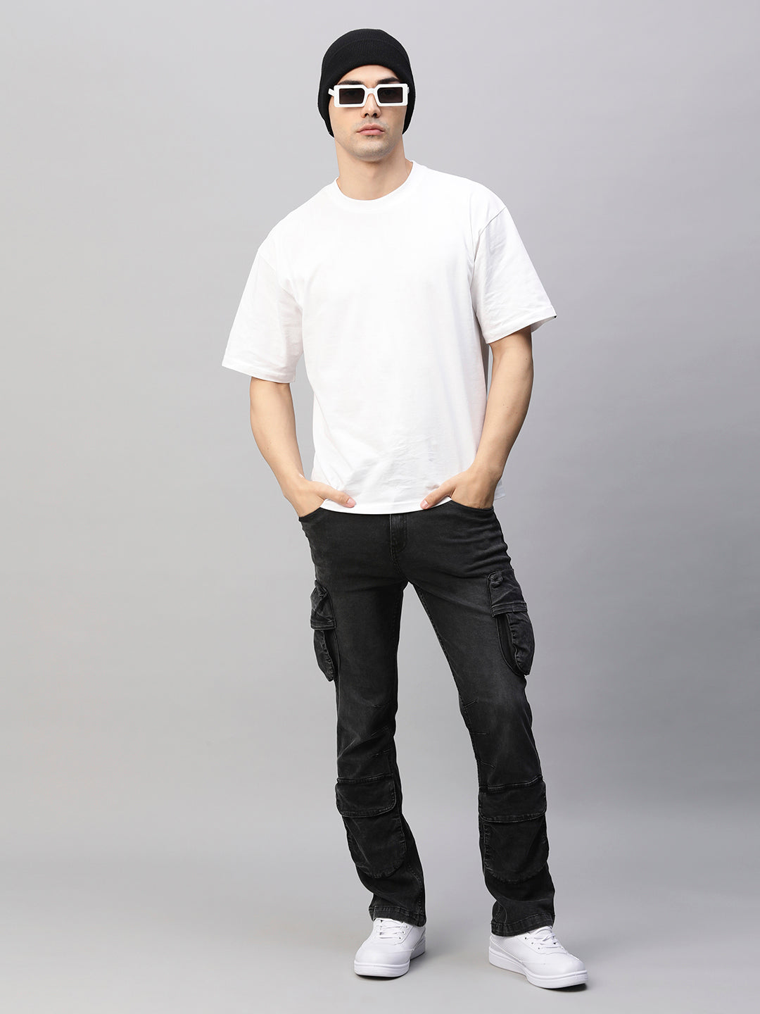 Solid Men Oversized T-Shirt - White