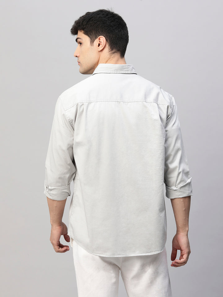 Mens Full Sleeve Shirt - Ash Grey