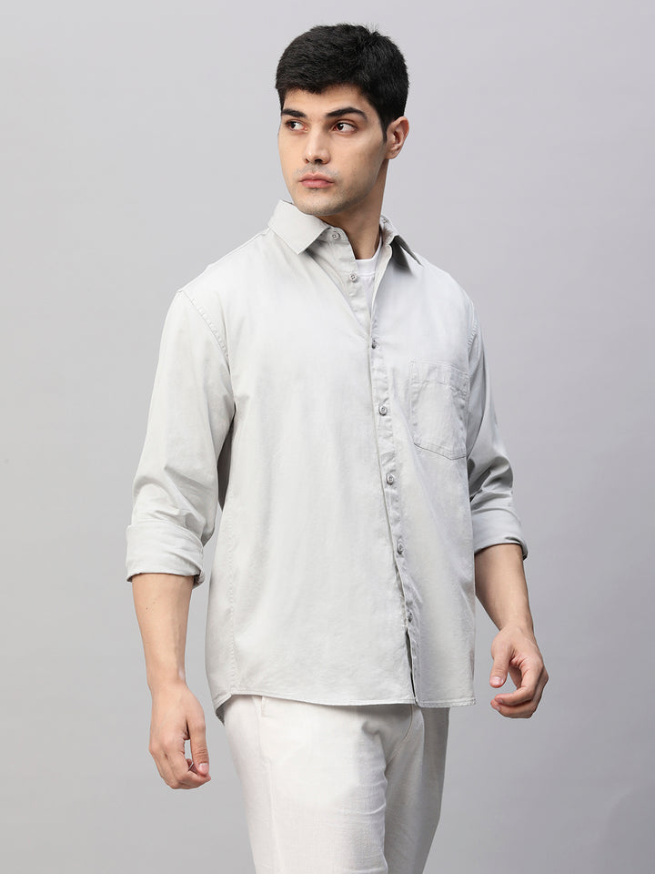 Mens Full Sleeve Shirt - Ash Grey