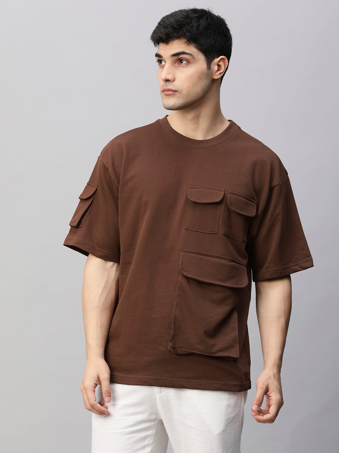 Cargo T-Shirt For Men - Cocoa