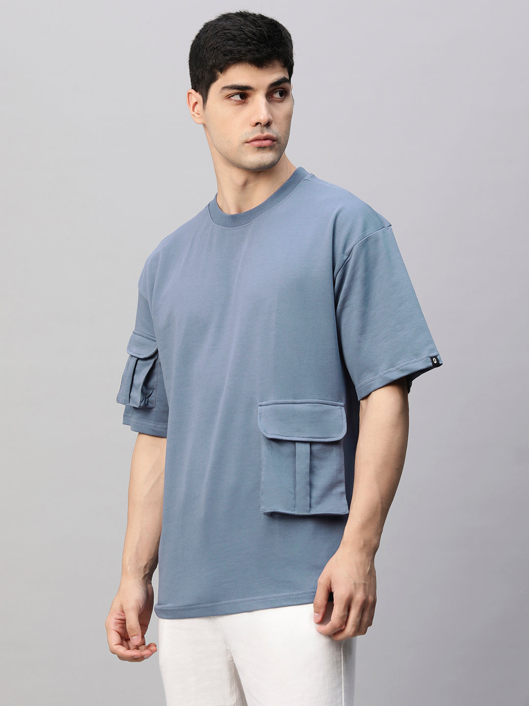 Cargo T-Shirt For Men - Denim Blue