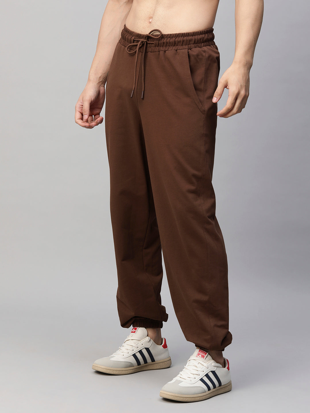 Men Premium Terry Loose Fit Joggers - Cocoa