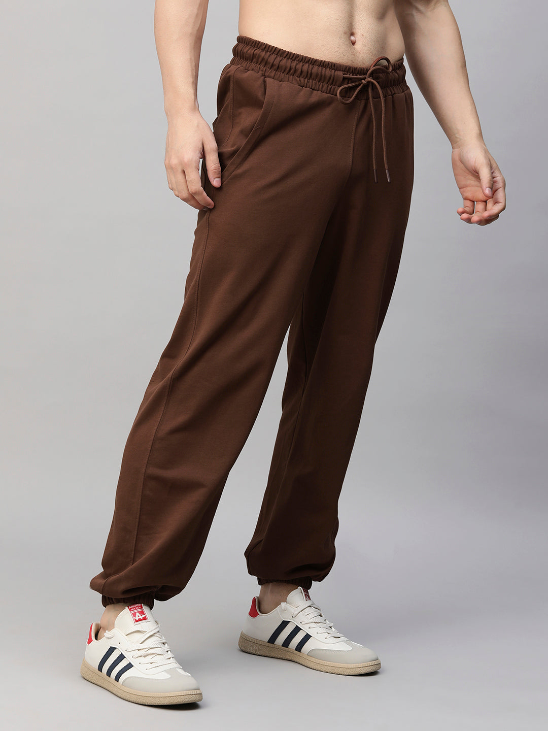 Men Premium Terry Loose Fit Joggers - Cocoa