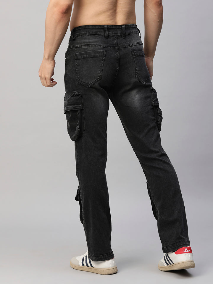 Mens Straight Fit Utility Denim Cargos