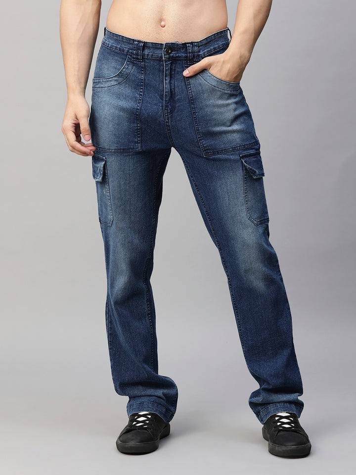 Mens Straight Fit Denim Cargos