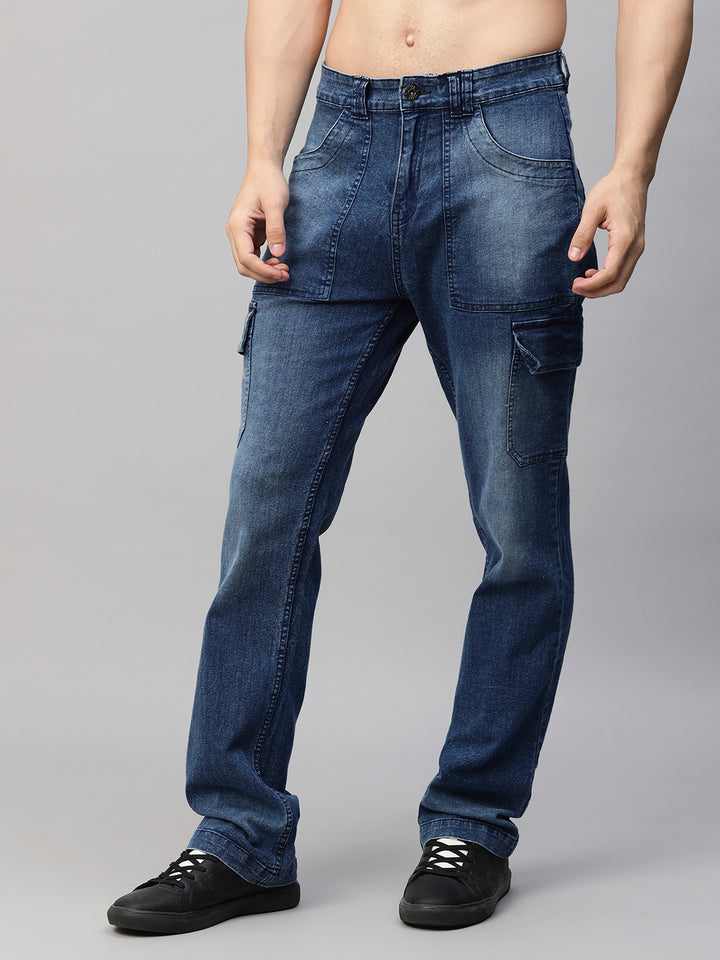 Mens Straight Fit Denim Cargos