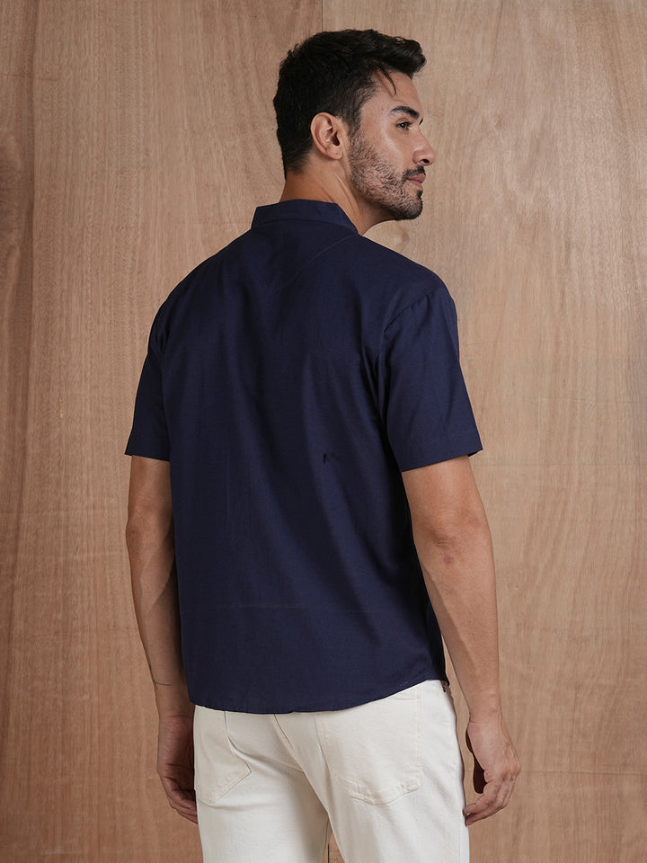 Men's Half Sleeves Shirt - Navy