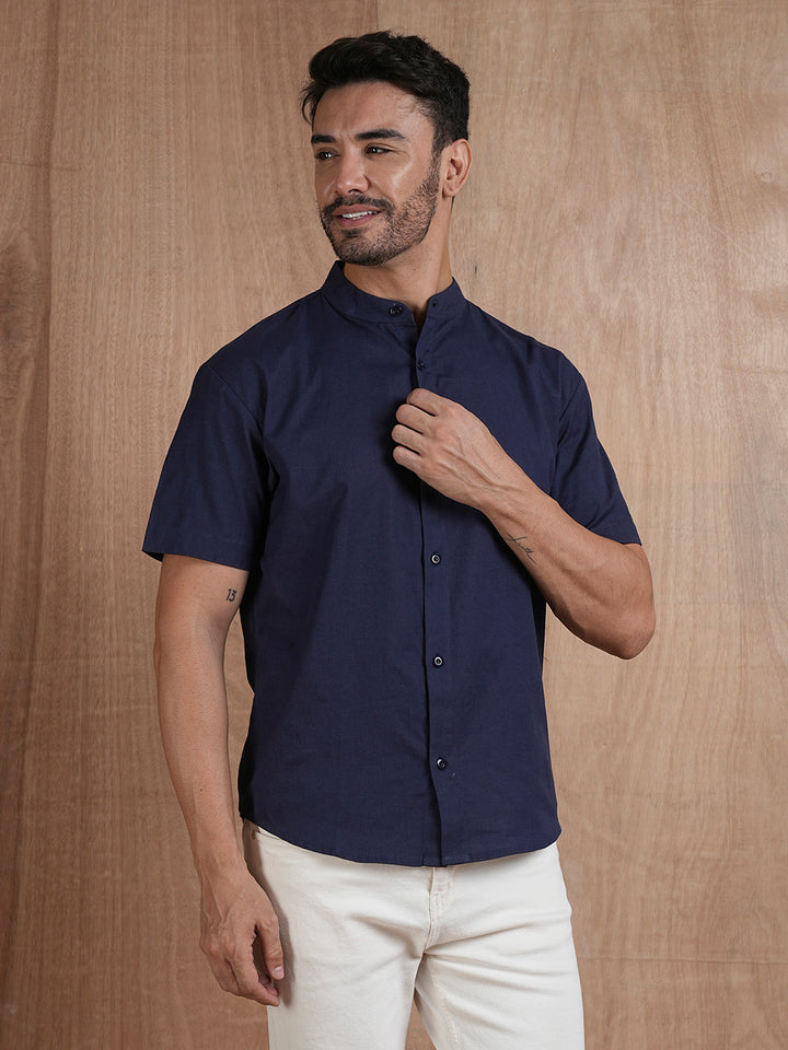 Men's Half Sleeves Shirt - Navy