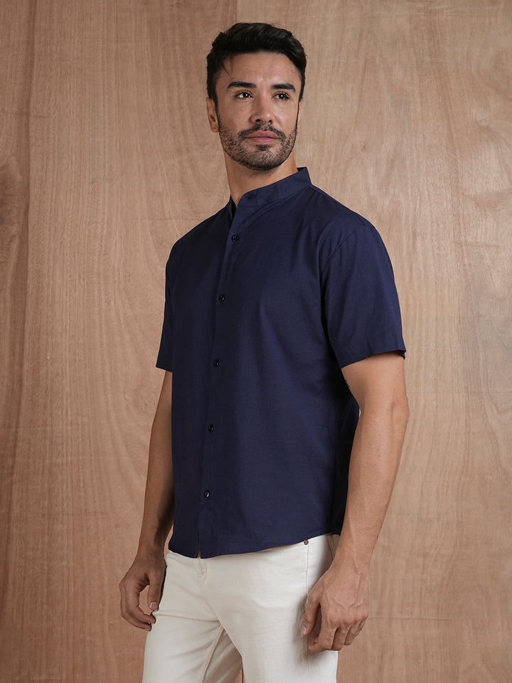 Men's Half Sleeves Shirt - Navy