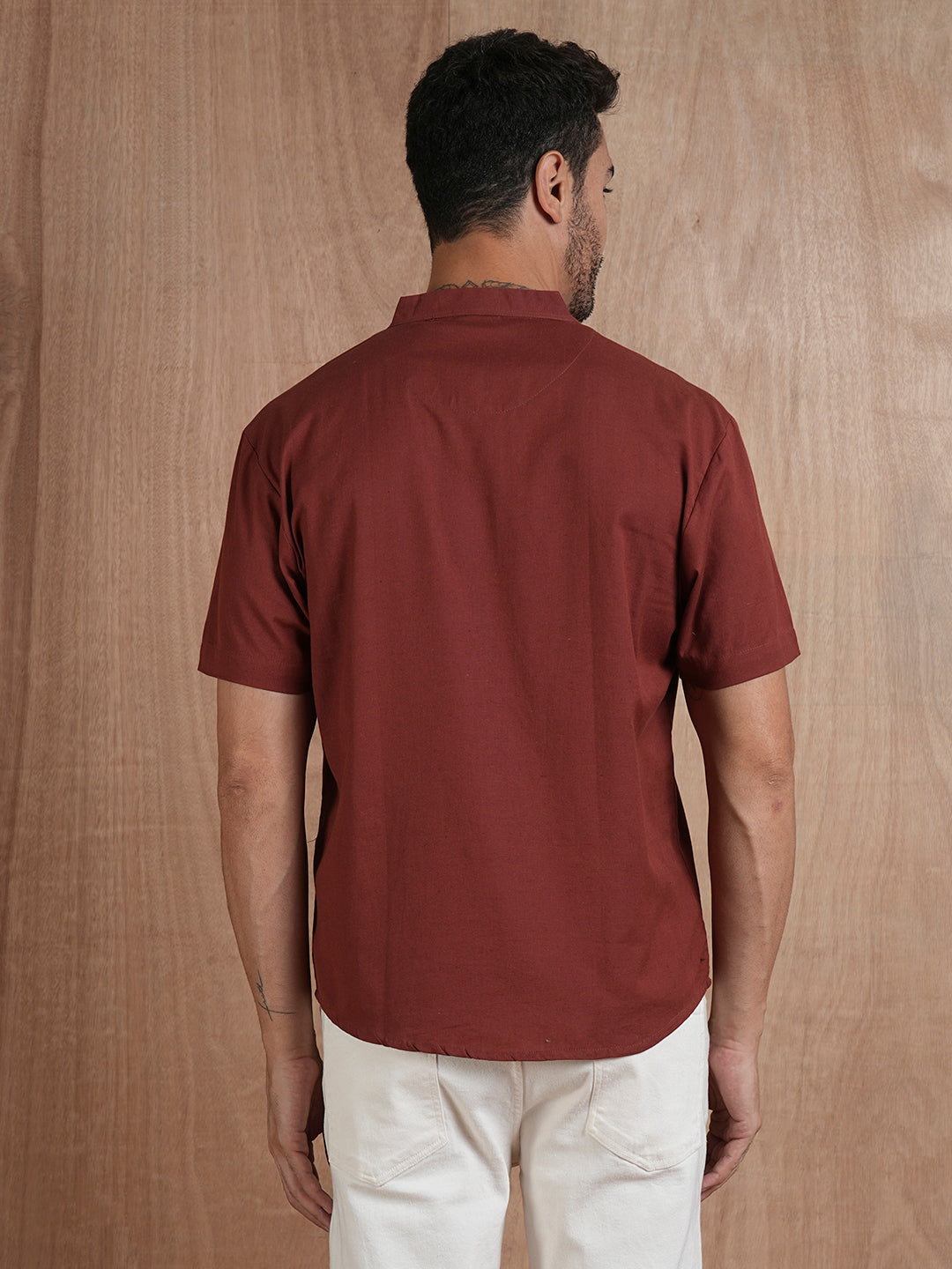 Men's Half Sleeves Shirt - Maroon