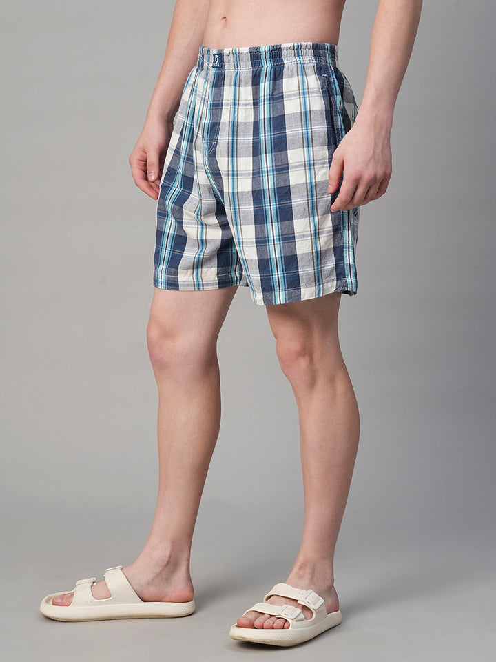 Mens Cotton Boxer - Blue