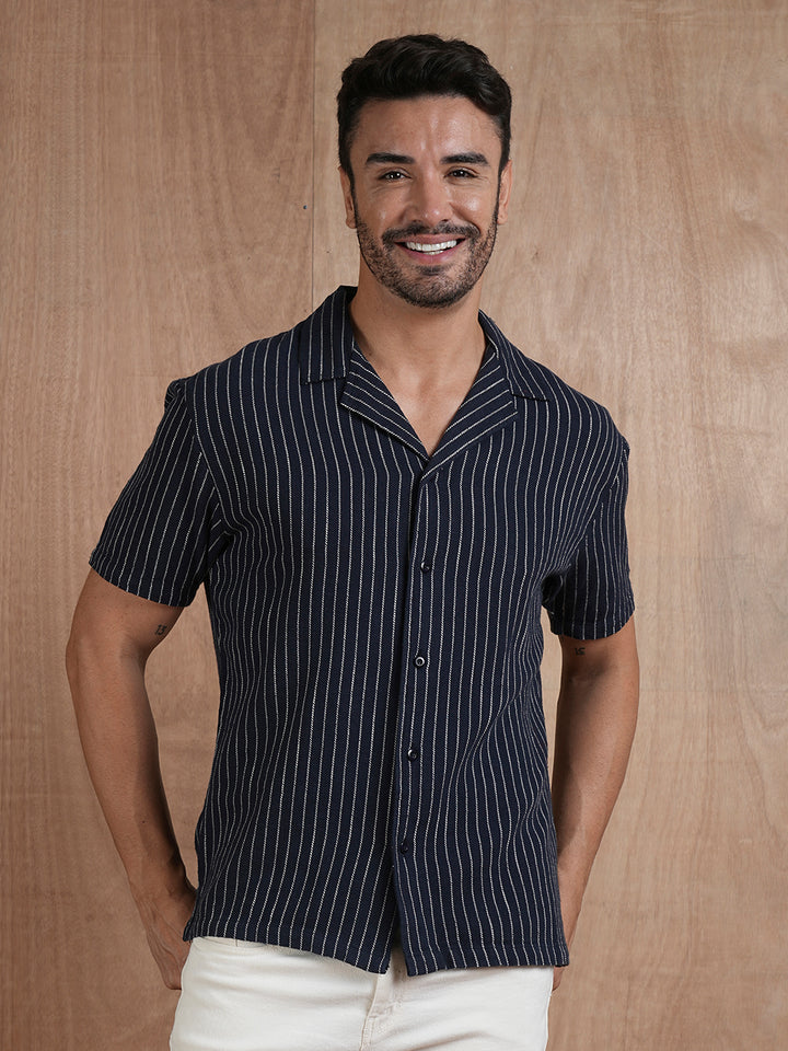 Men's Half Sleeves Shirt - Blue