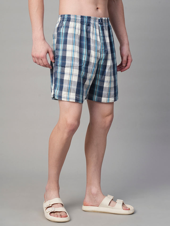 Mens Cotton Boxer - Blue