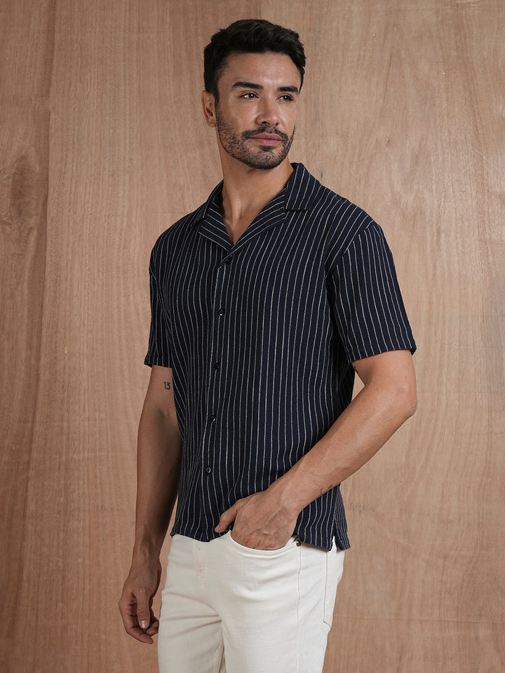 Men's Half Sleeves Shirt - Blue