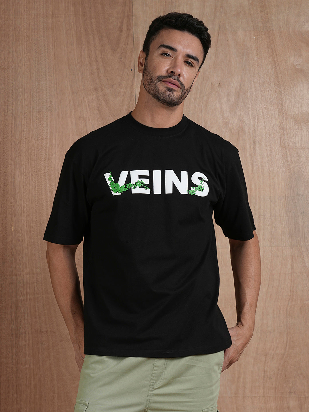 Ice In My Veins Men Oversized Puff Printed T-shirt