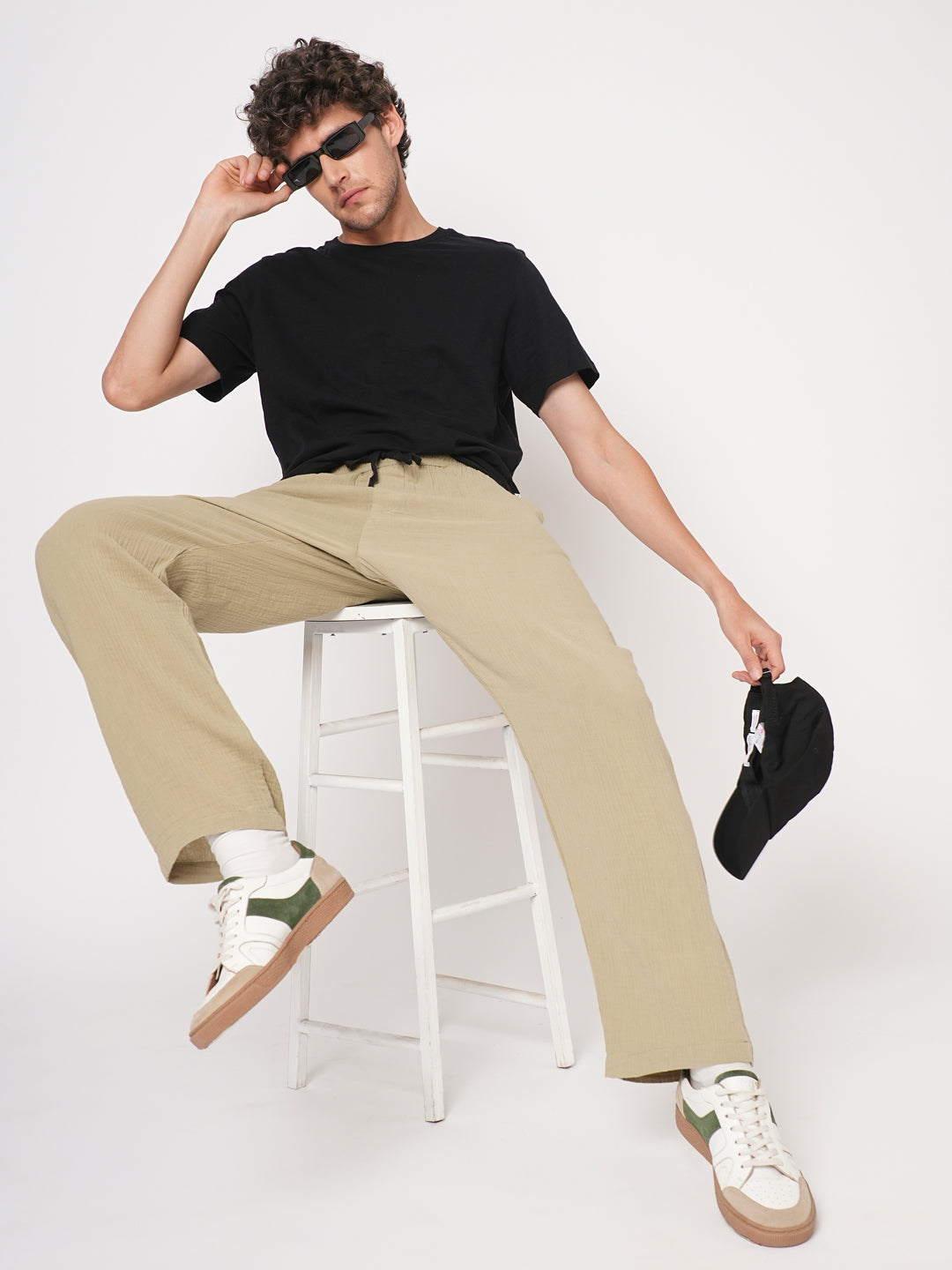 Lounge pant for men solid - Pista Green