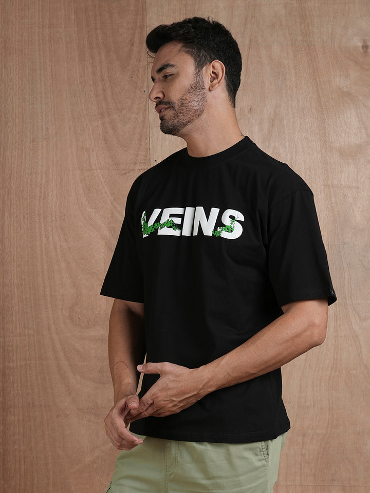 Ice In My Veins Men Oversized Puff Printed T-shirt