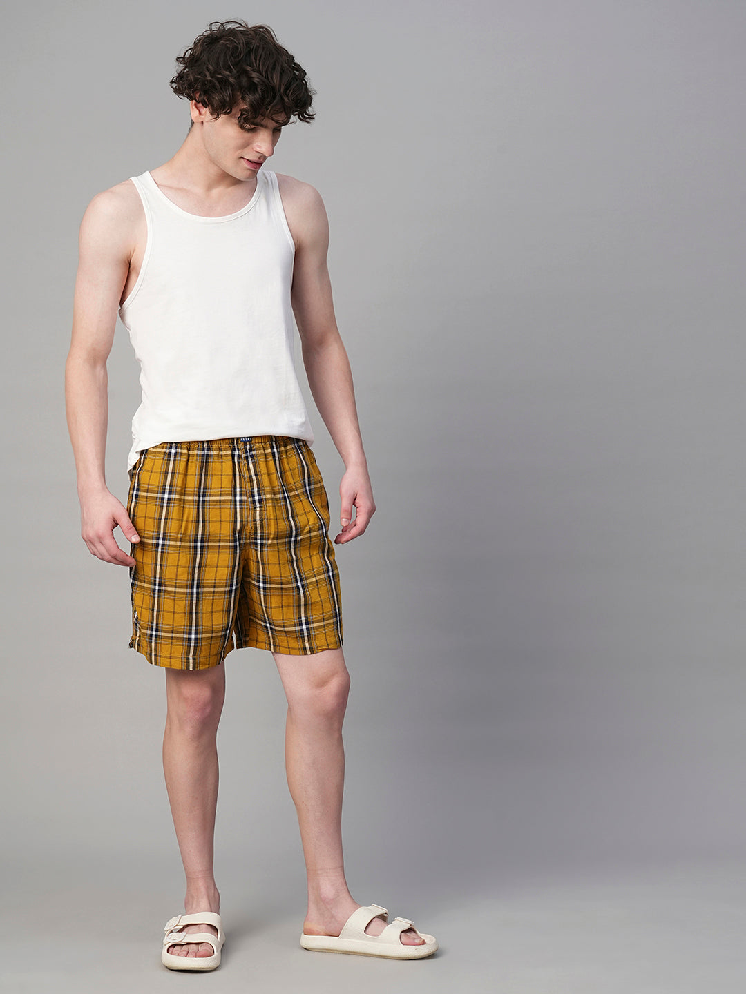 Mens Cotton Boxer - Yellow