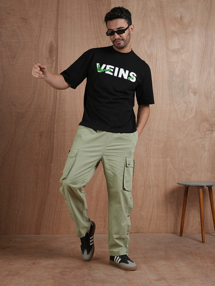 Ice In My Veins Men Oversized Puff Printed T-shirt