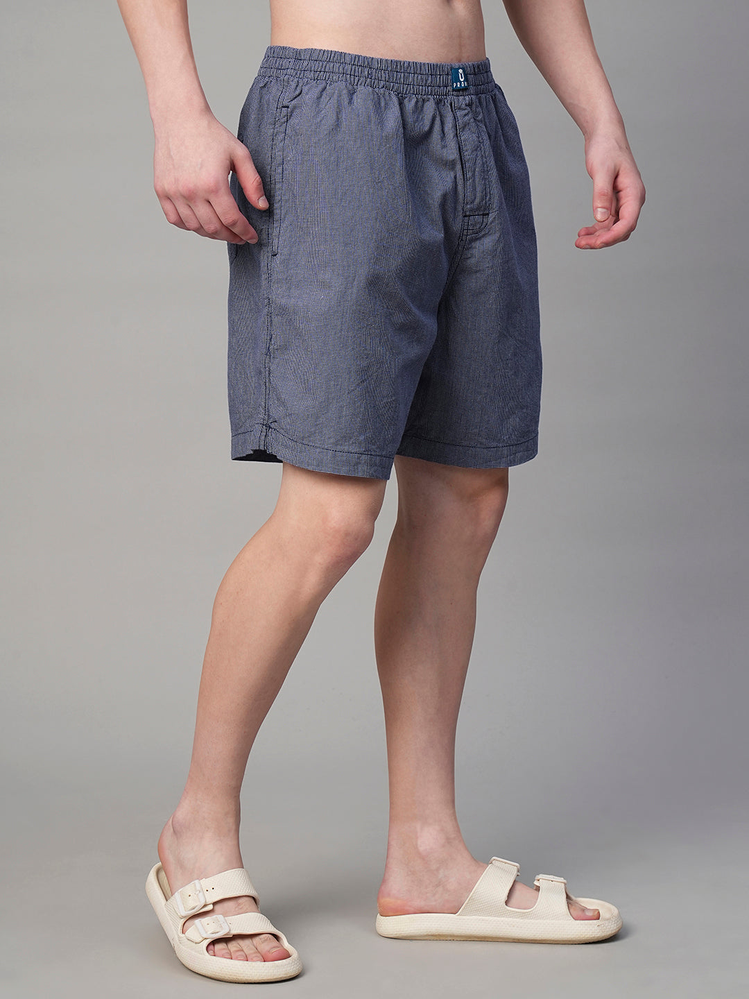 Mens Cotton Boxer - Navy Blue