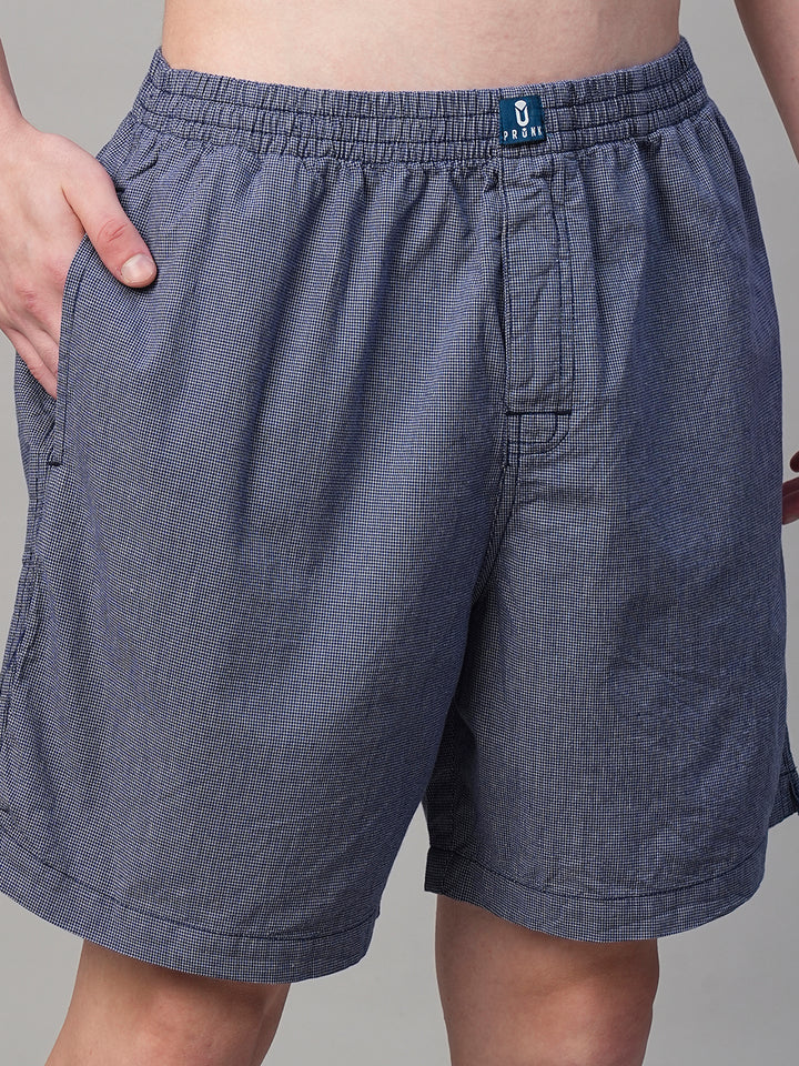 Mens Cotton Boxer - Navy Blue