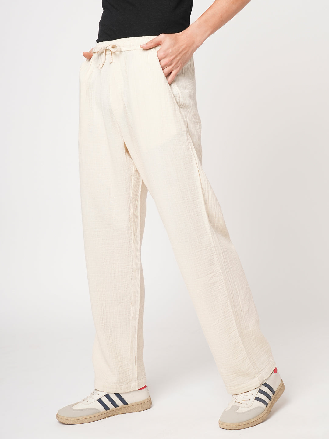 Cotton Pant for Men solid - Off White