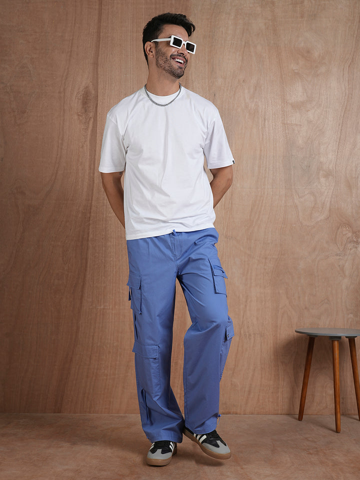 Parachute Pants For Men - Denim Blue