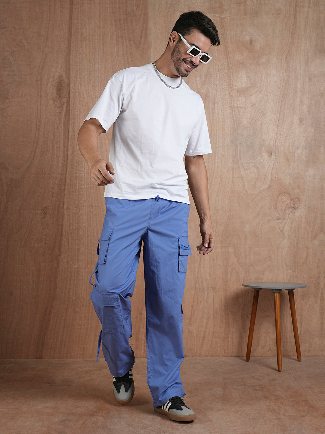 Parachute Pants For Men - Denim Blue