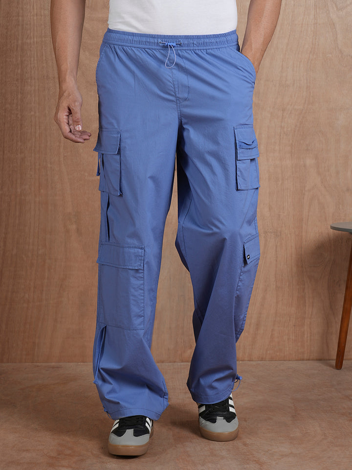 Parachute Pants For Men - Denim Blue