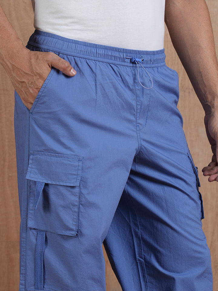 Parachute Pants For Men - Denim Blue