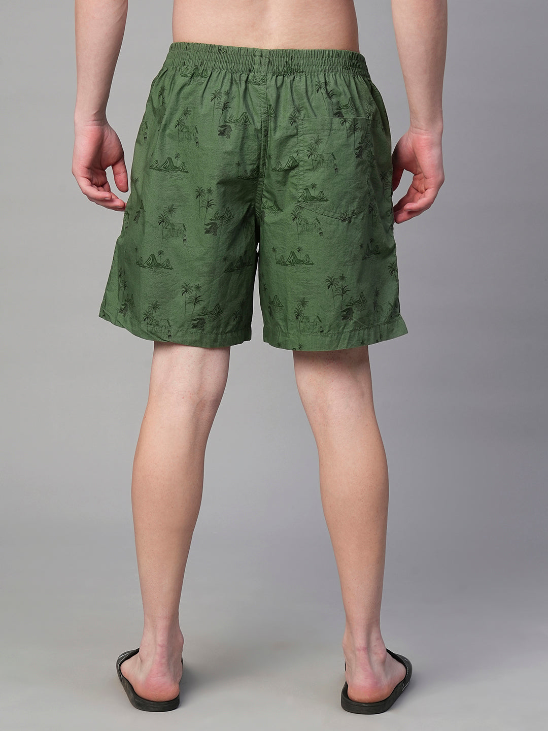 Mens Cotton Boxer - Olive Green