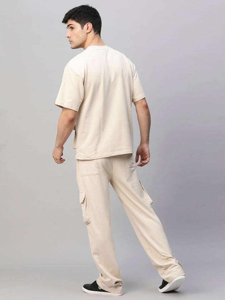 Streetwear Cargo Co-ord Set - Off white