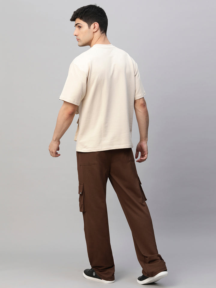 Streetwear Cargo Co-ord Set - Beige & Cocoa