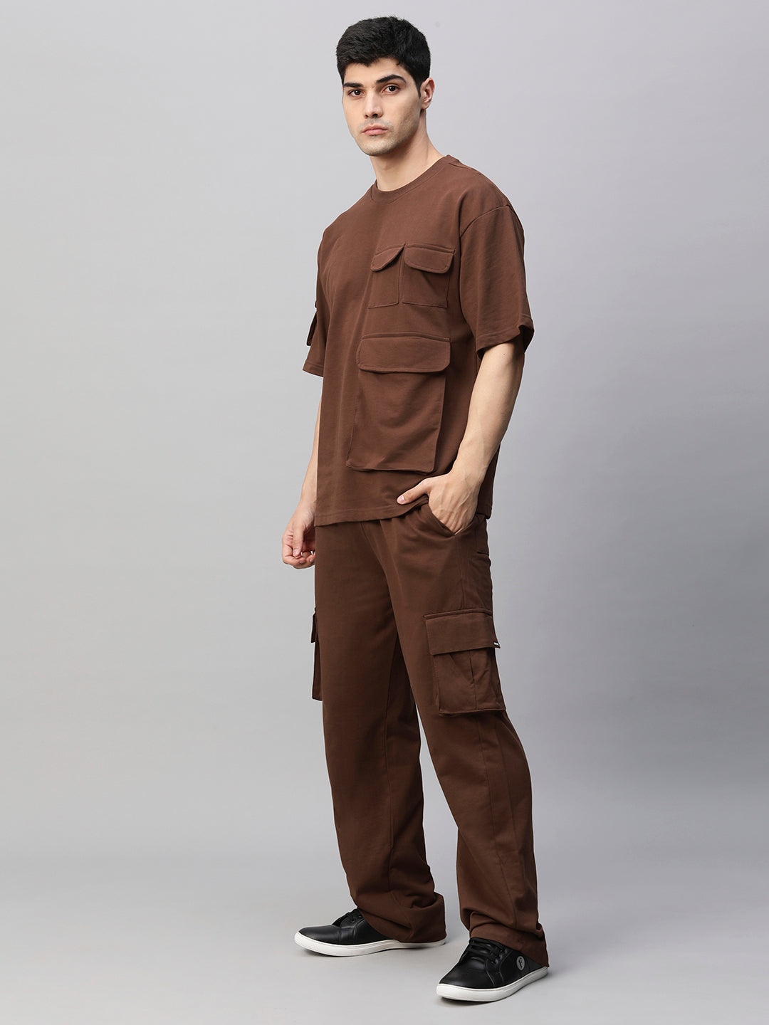 Streetwear Cargo Co-ord Set - Cocoa